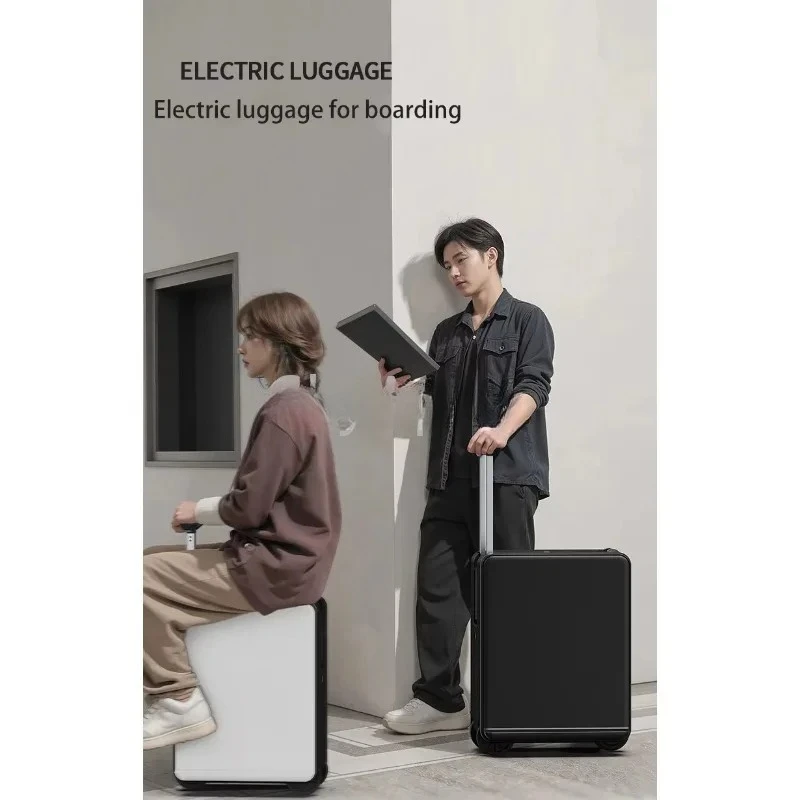 Motorized Electric Scooter Suitcase Front Open Carry-On Ride On Luggage Light Portable Sturdy Mini Slim Durable for Office Trips