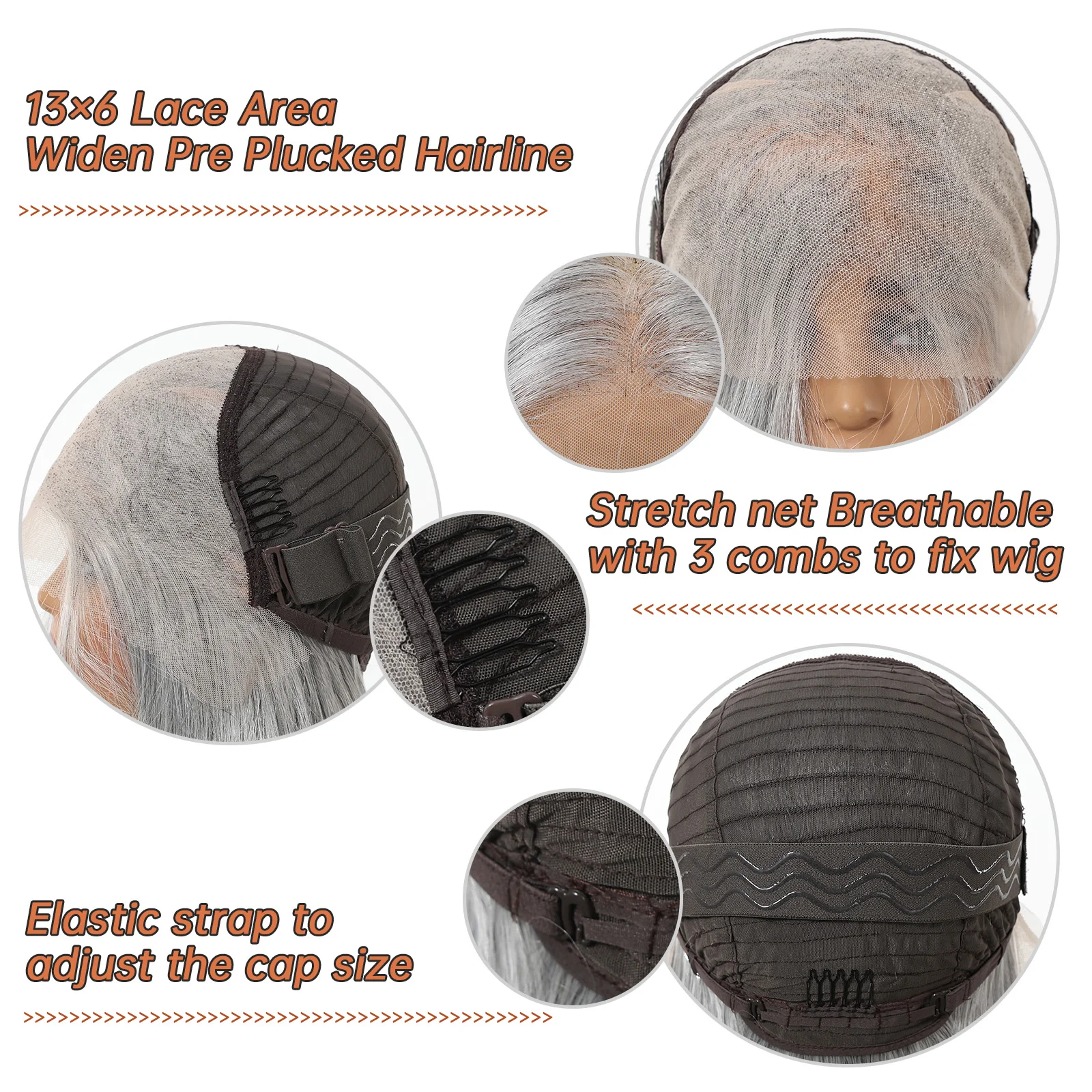 DWY رمادي مستقيم الاصطناعية الدانتيل الباروكات طويل مستقيم رمادي الباروكات للنساء شعري طبيعي 13*4 الدانتيل الباروكات الأمامية للحزب اليومي