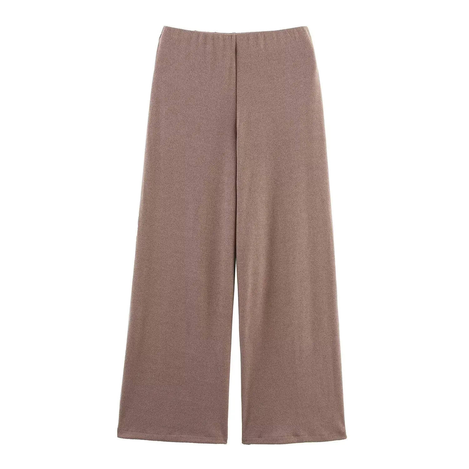Woman's Textured Safety Pin Suit V-neck Sleeveless Slim-fit Cropped Top High Waist Straight Wide-leg Pants Summer New Suit