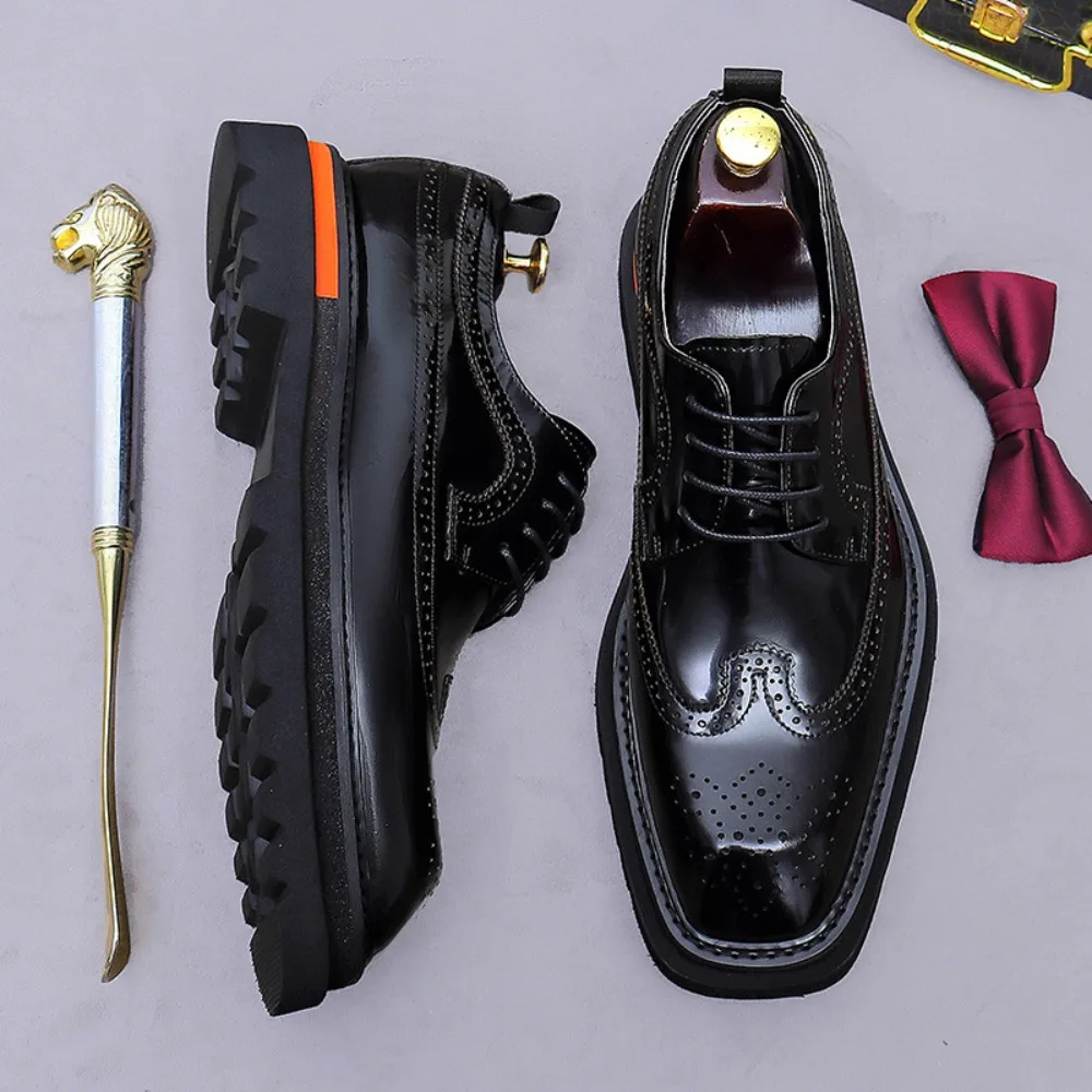 

Men's Elevator Brogue Shoes | Genuine Cowhide, Big-Toe, Thick-Sole British Trendy Formal & Casual Business Leather Shoes