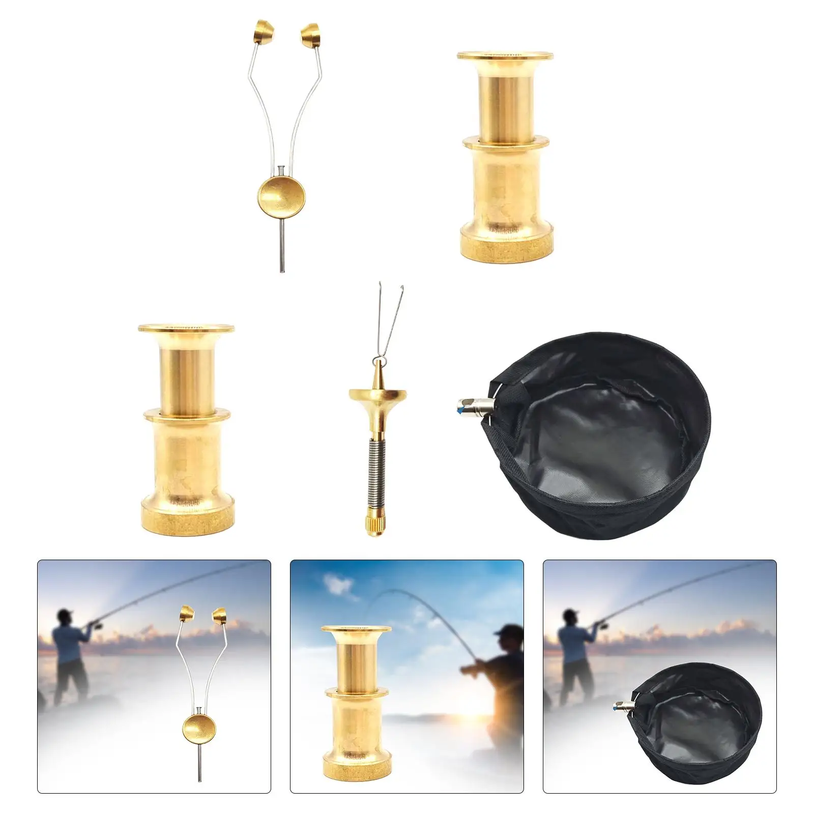 Brass Steel Fly Tying Bobbin Holder Delrin Threader Tool for Fishing Hook Lure Jig Station with Dubbing Twister 3