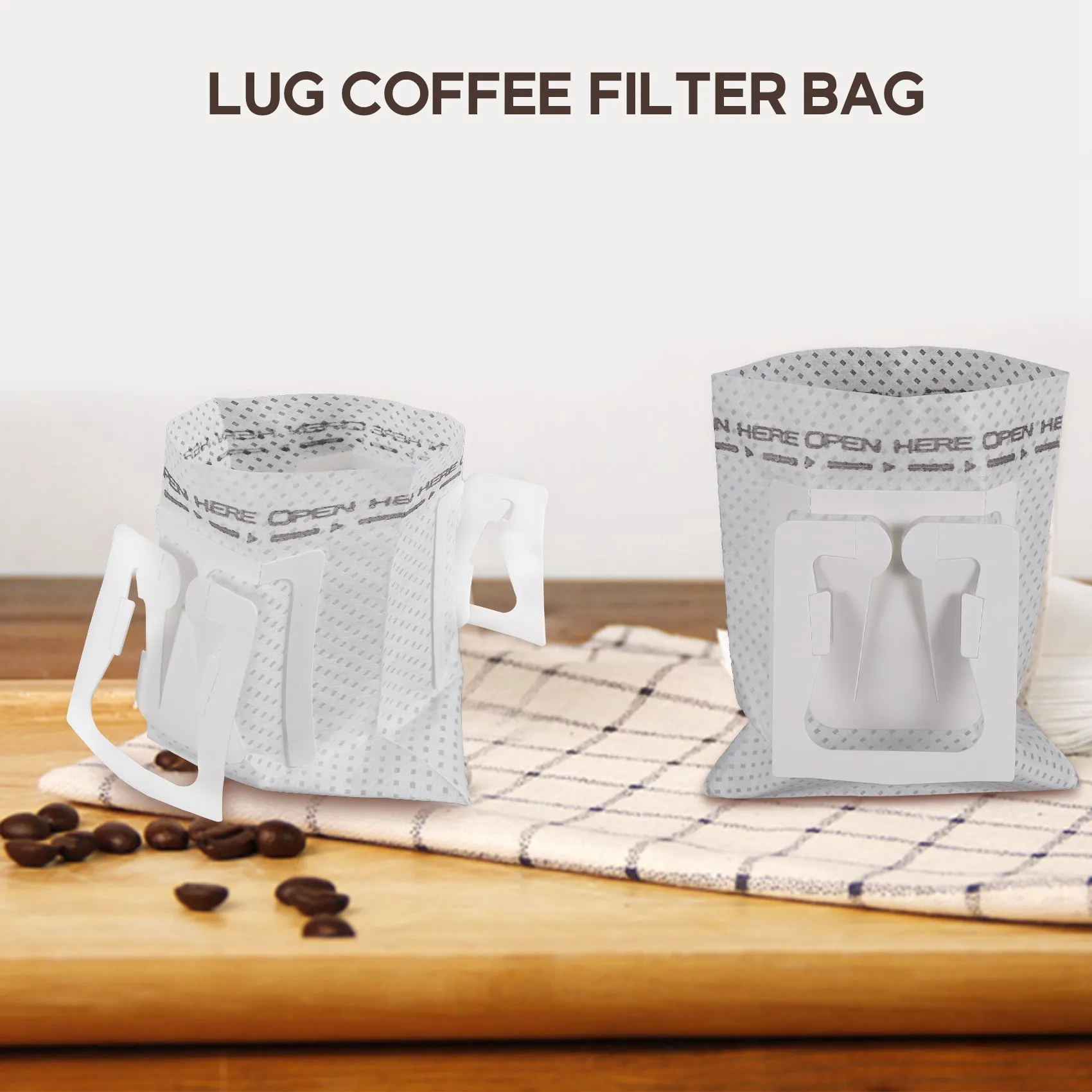 50Pcs / Pack Drip Coffee Filter Bag Portable Hanging Ear Style Coffee Filters Paper Home Office Travel Brew Coffee and Tea Tools - view 2