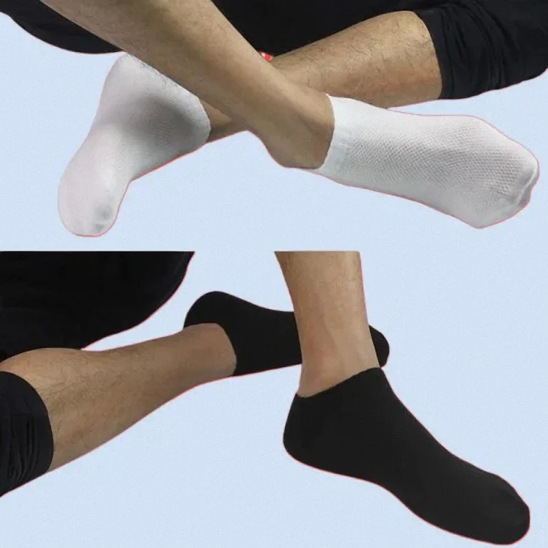 6 Pairs Men's High Quality Breathable Casual Sports Socks Solid Color Unisex Socks Size EU38-47 Mesh Elastic Men's Short Socks