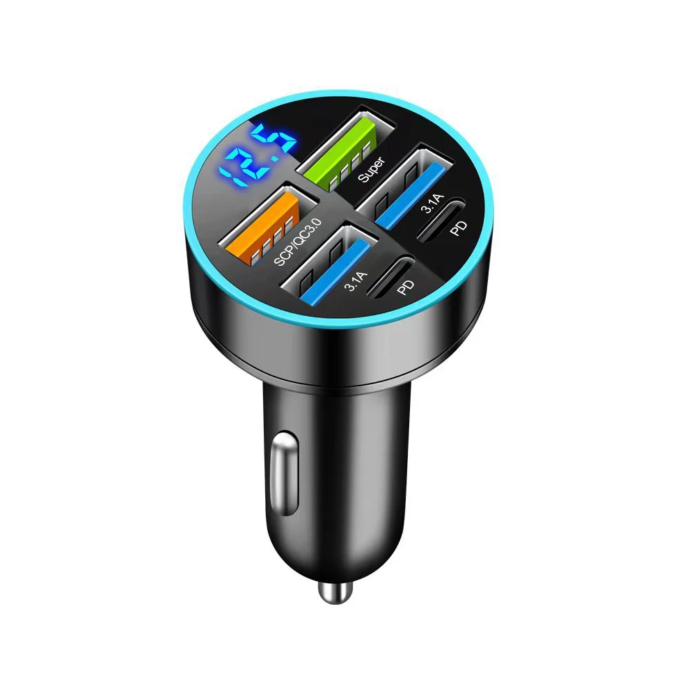 350 W 10 Ports Autoladegerät Schnellladung PD QC3.0 USB C Autotelefonladegerät Typ C Adapter im Auto für iPhone Samsung Huawei Xiaomi