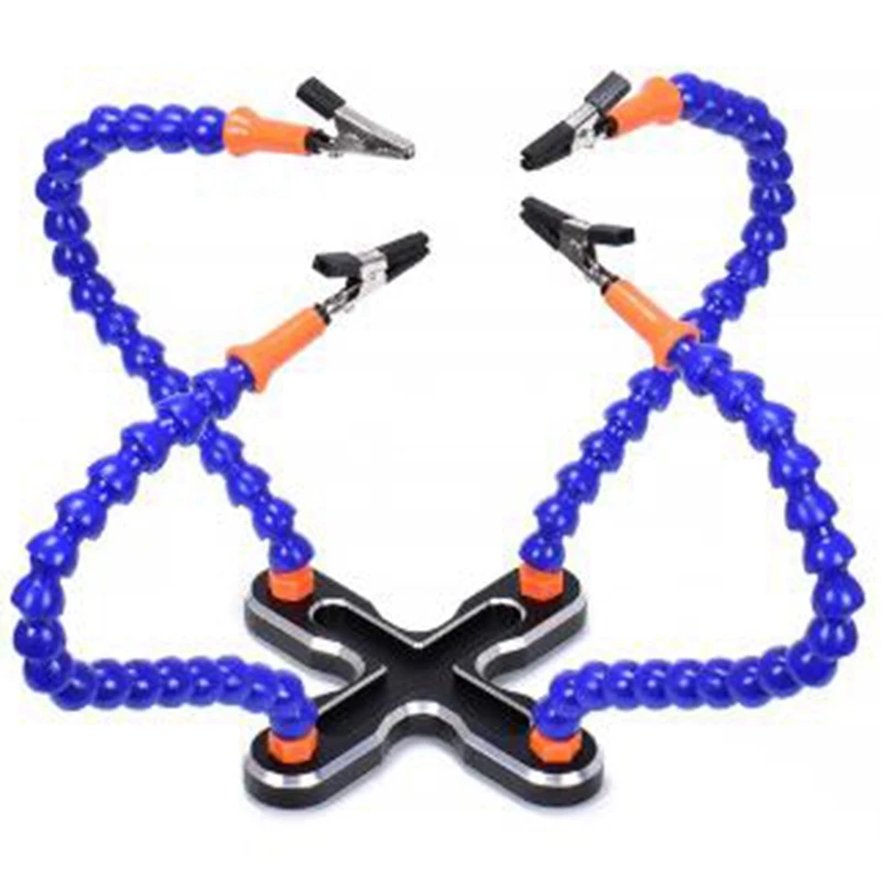 

A96I-Diy Soldering Third Hand 4Pc Flexible Arms Welding Helping Stand Repair Holder Tool Multifunctional Metal Base Welding Sold