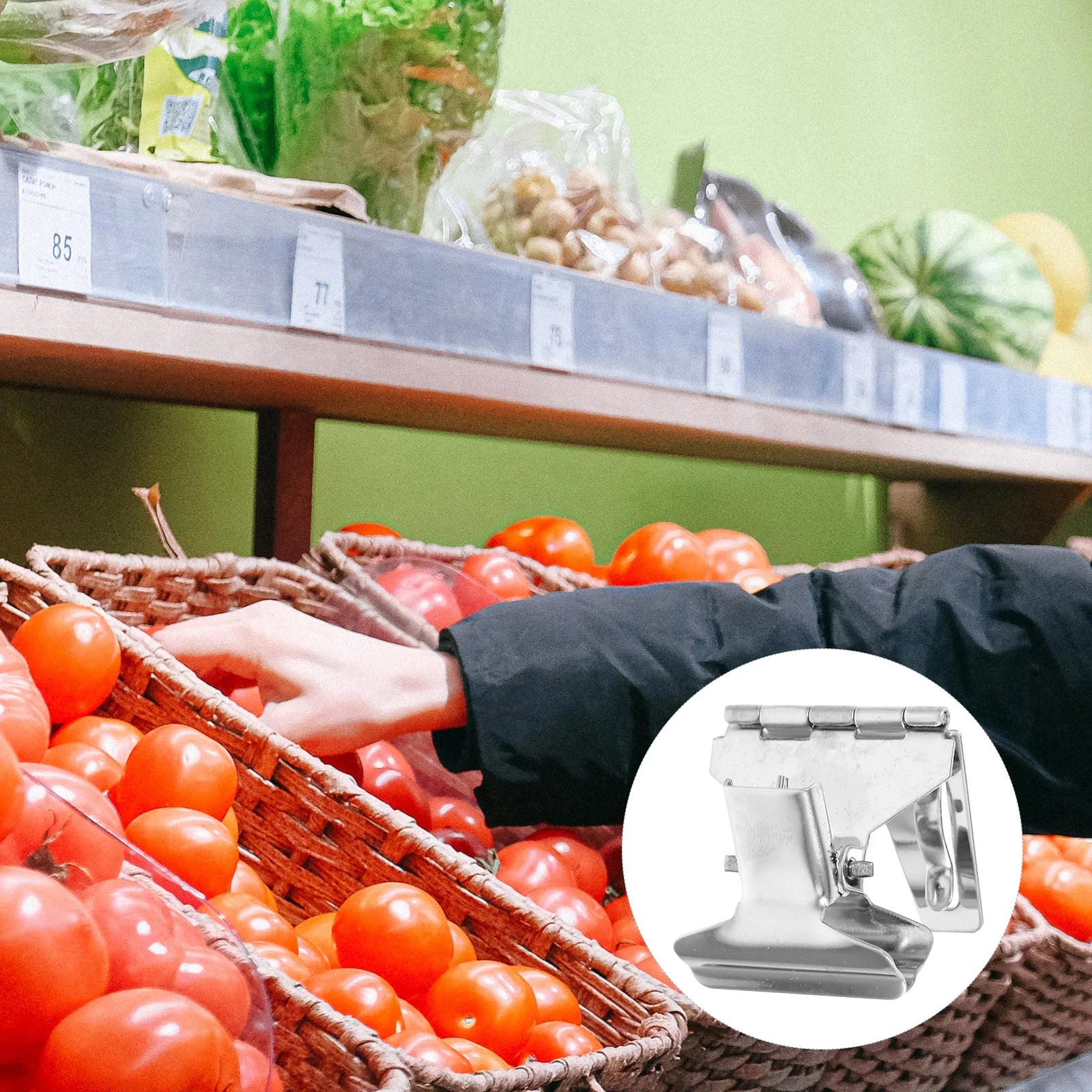 10Pcs Metal Retail Display Clips Sign Holder Pop Advertising Function Easy to Use for Supermarkets Bakeries Silver