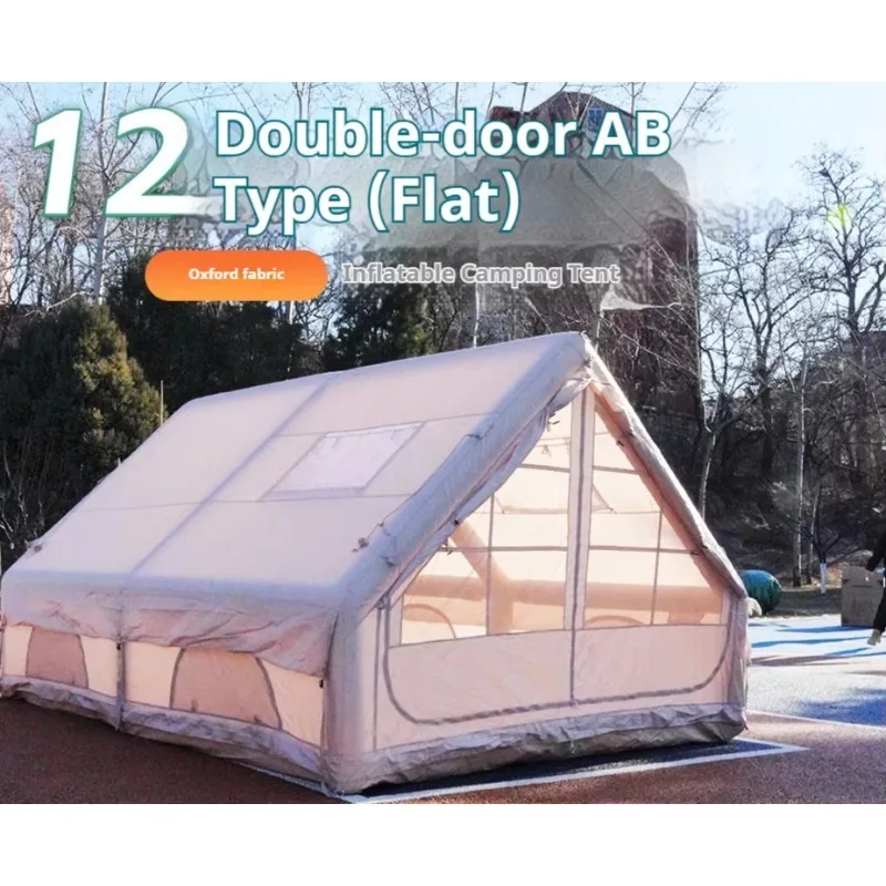 

Home Use 12m Double Door Waterproof Thickened Oxford Cloth Camping Travel Fully Automatic Inflatable Tent No Layers