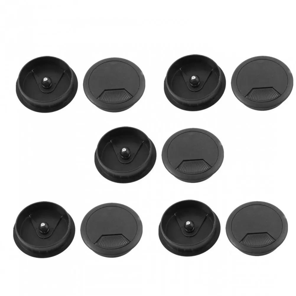 10Pcs Desk Cable Hole Cover Office Grommet Round Plastic 53Mm Computer Cable Cover Organizing Accessories Grey White