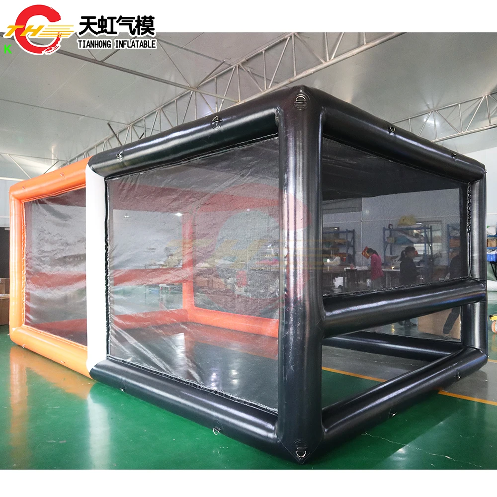 Free Door Ship 6x3.5x2.5mH Air Tight Inflatable Cage Tent for Obstacle Run Challenge Carnival Game for Sale