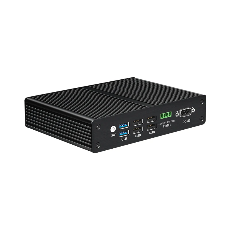 팬리스 산업용 컴퓨터 미니 PC, 인텔 N100 프로세서, 2x COM RS485 RS232-DB9, 4x 2.5GbE LAN, 윈도우 우분투 씬 클라이언트