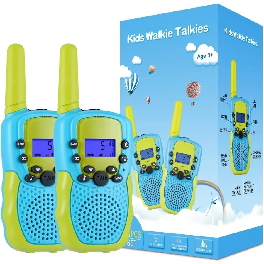 

Toys for 312 Year Old Boys Girls Walkie Talkies for 22 Channels 2 Way Radio Toy with Backlit LCD Flashlight iles Range for Outs