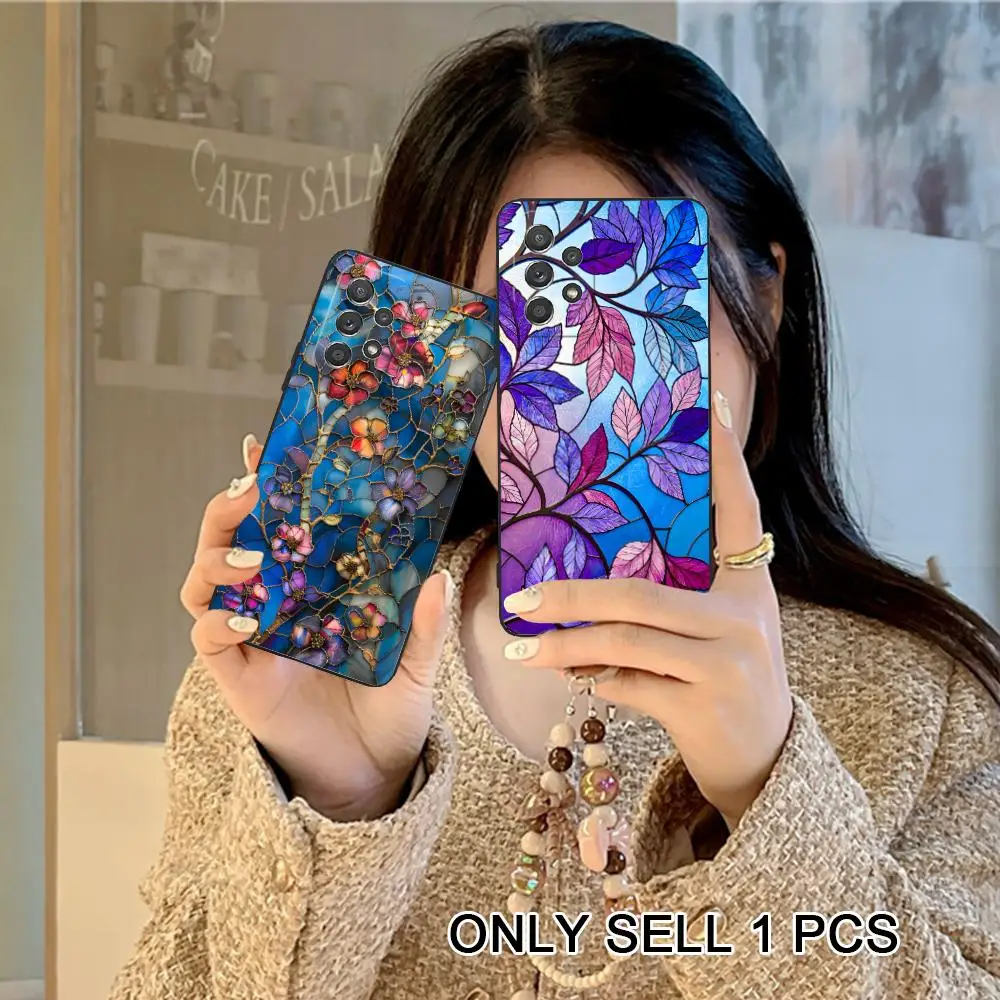 Shining Flowers Phone Case for Samsung Galaxy A57 56 55 54 53 52 51 37 36 35 34 33 32 31 5G Soft TPU Shockproof Cover