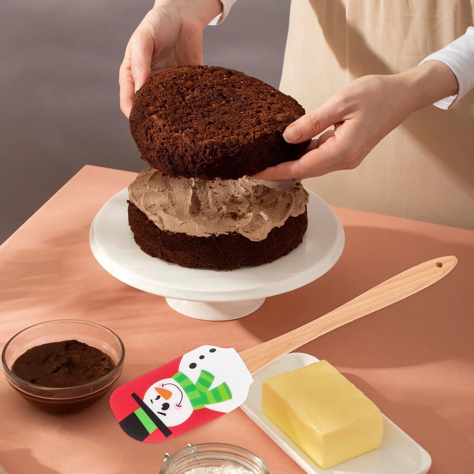 

3Pcs Christmas Silicone Spatulas Nonstick Rubber Scrapers Xmas Pancake Spatulas Cute Pan Scrapers Baking Utensils