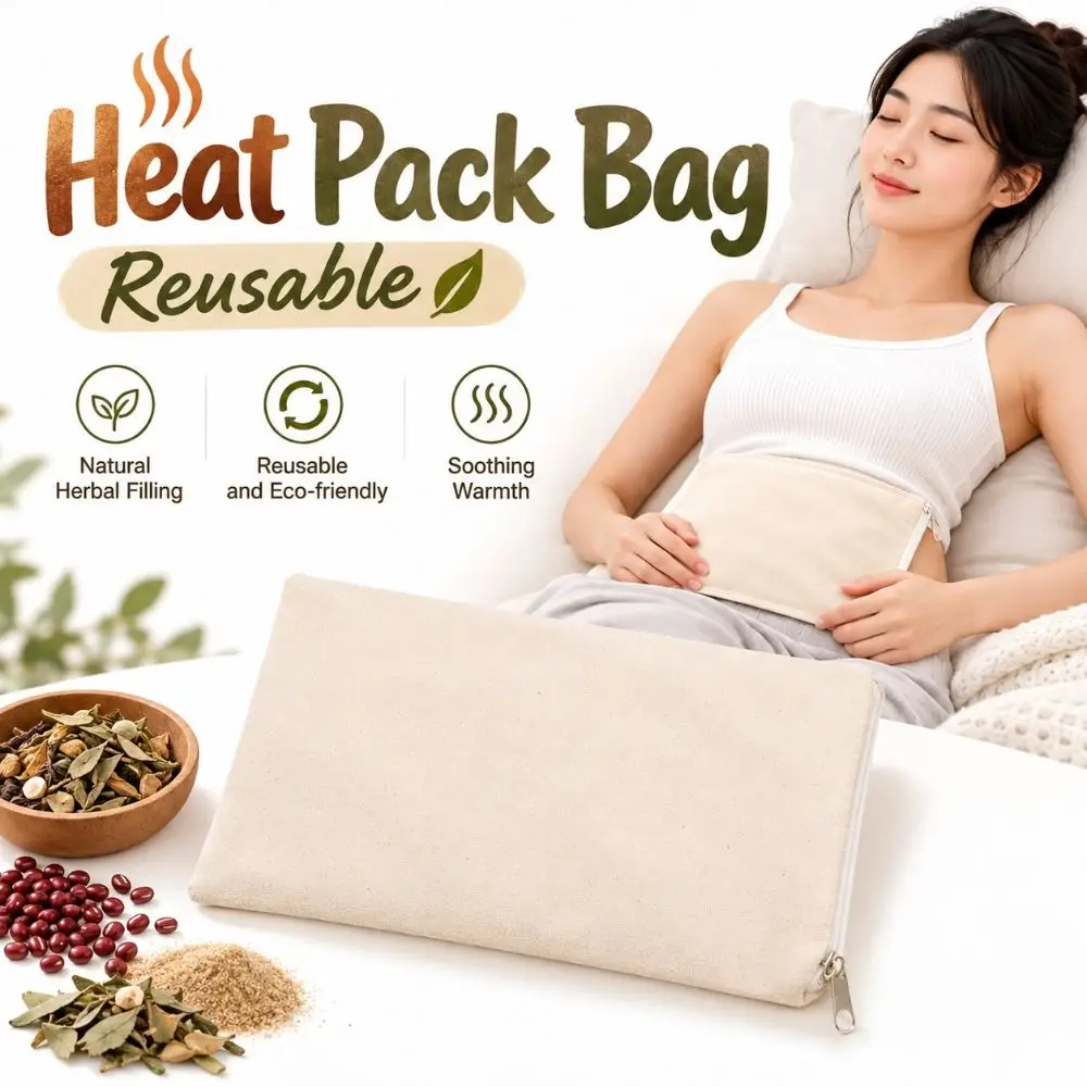New Cotton Heating Pad Bag Thickened Fabric Reusable Warming Pouch Portable Zipper Closure DIY Heat Pack Making Home Warming Use