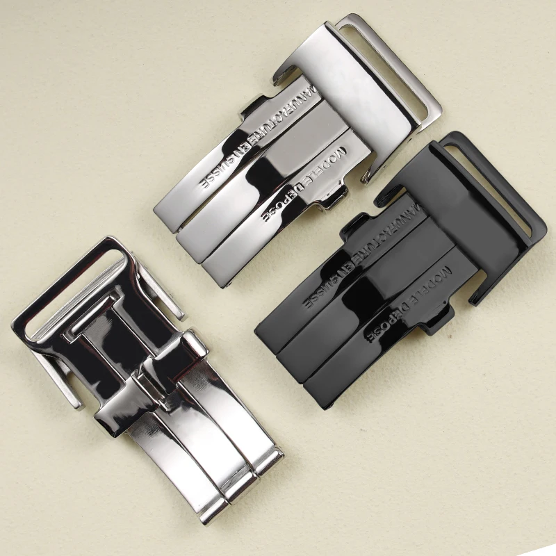 

new 20mm polished silver black rose gold 20mm solid stainless steel watch buckle for Breitling metal folding deployment clasp