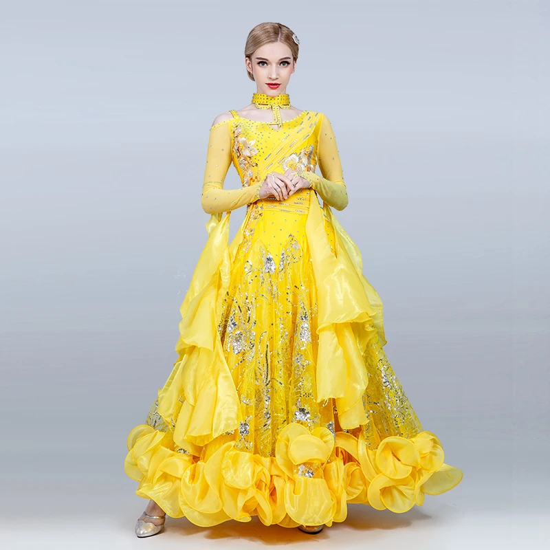 2025 New Modern  Competition Dress Large Swing Dress Waltz Ballroom Dance Ballroom Dance Group Performance Costume