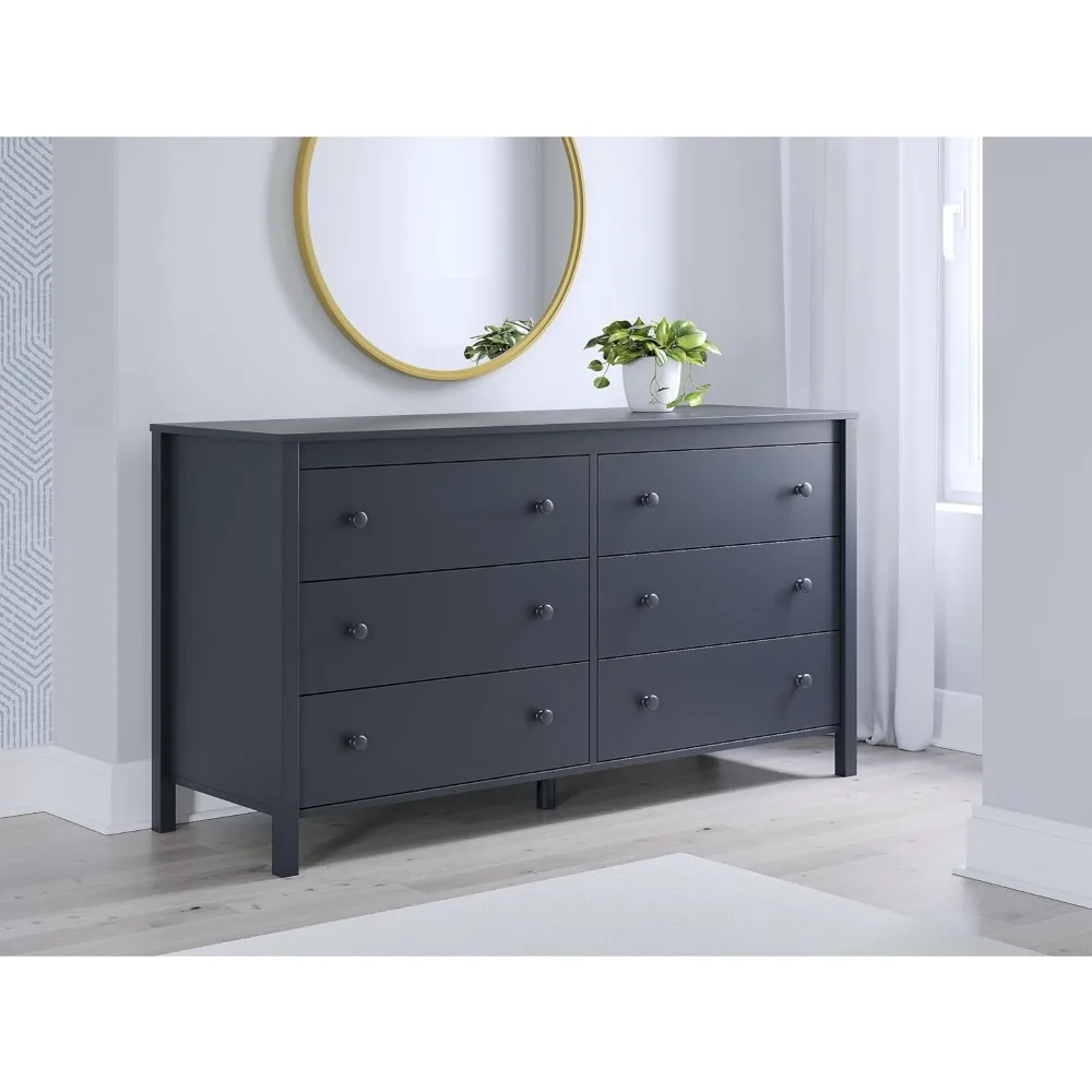 Signature Design by Six Drawer Dresser, Navy Blue