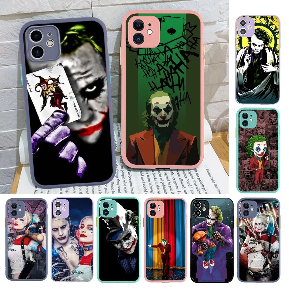 

M-Movie J-JokerS Clown Mousepad for iPhone 14 11 12 13 Mini Pro Max 8 7 Plus X XR XS MAX Translucent Matte Cover