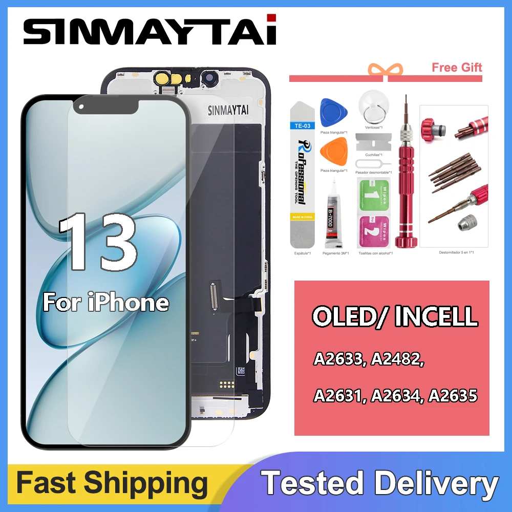 Premium New LCD for iPhone 13 Display Touch with 3D Touch Screen Replacement A2633 A2482 A2631 A2634 A2635 100% Tested