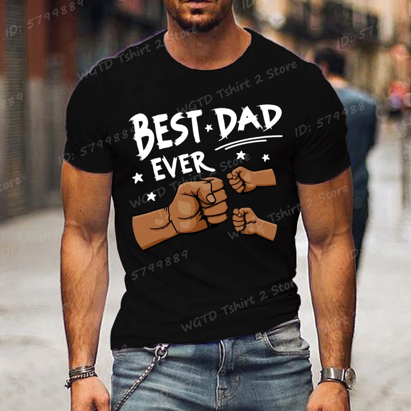 تي شيرت مطبوع عليه أفضل أب على الإطلاق، تي شيرت عيد الأب، تي شيرت رجالي مريح برقبة دائرية وأكمام قصيرة، قميص مضحك للأب، هدايا الأب #2