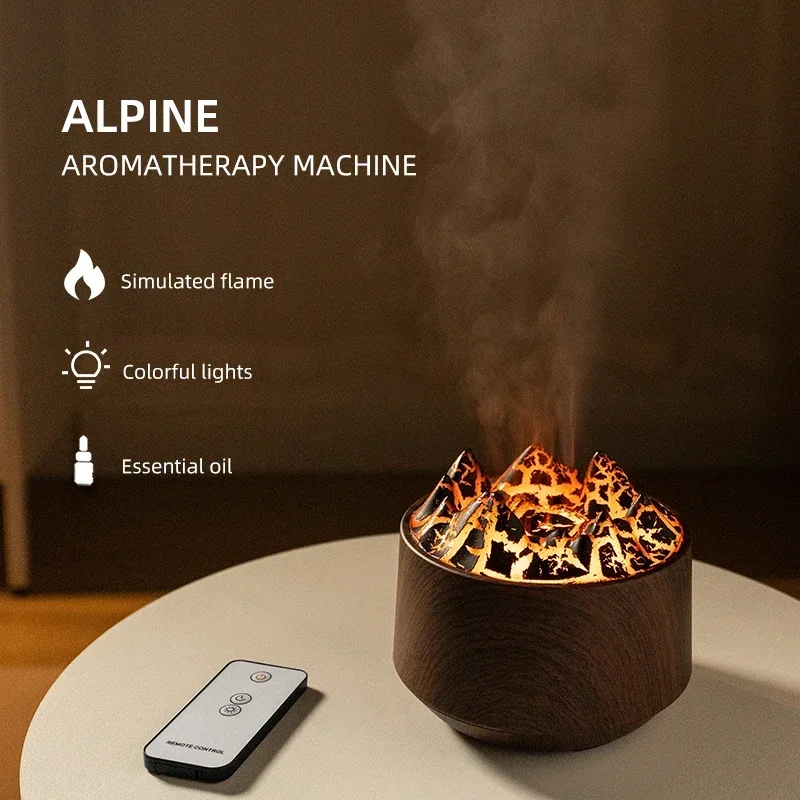 

Volcano Bedroom Humidifier with Remote Control Fog Output Spray Desk Atmosphere Lamp Essential Oil Diffuser for Bedroom Home
