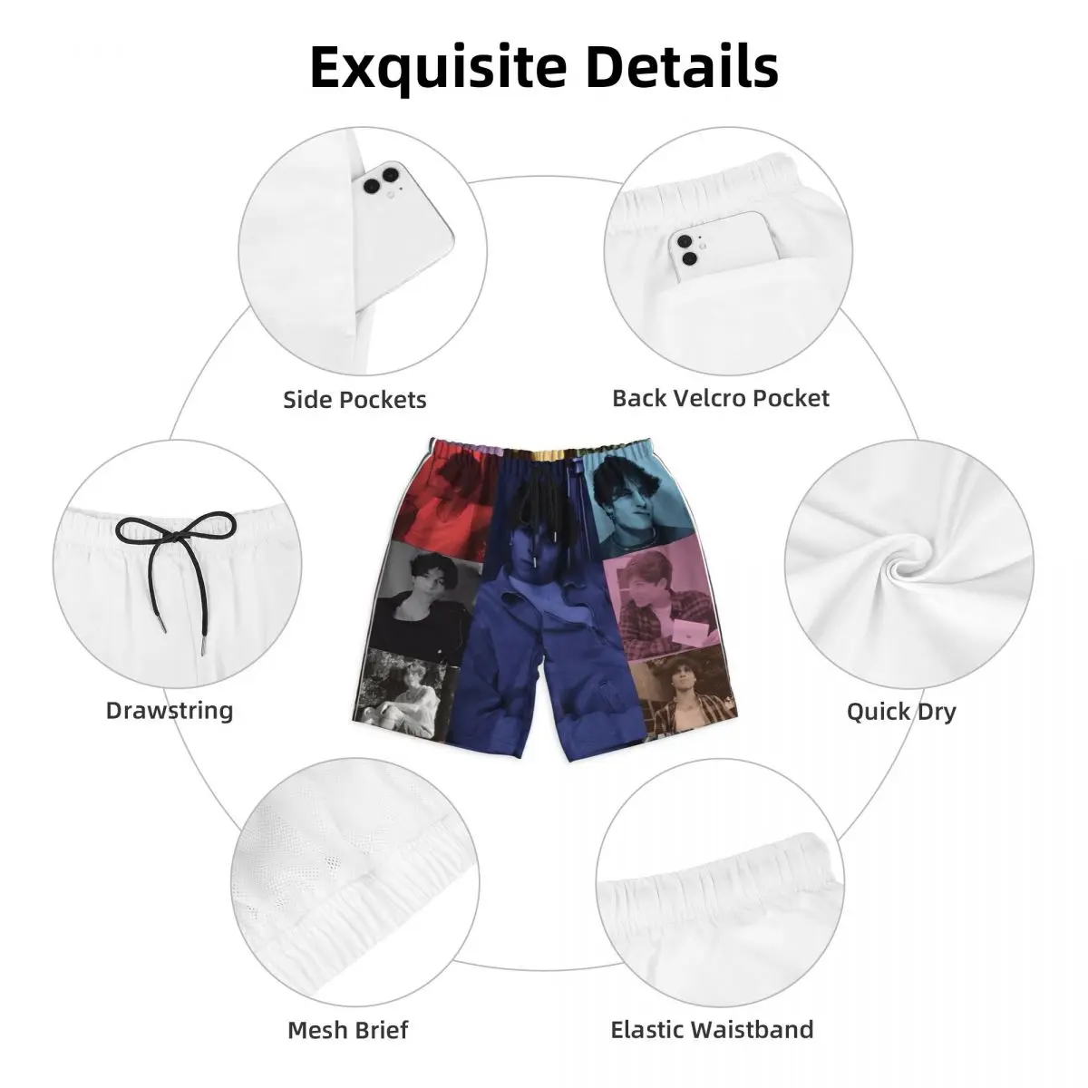 ผู้ชายกางเกงขาสั้น Sturniolo Triplets กางเกงว่ายน้ําแฟชั่น Matt Eras ทัวร์โปสเตอร์ Quick Dry Surfing Hot Oversize กางเกงขาสั้นชายหาด