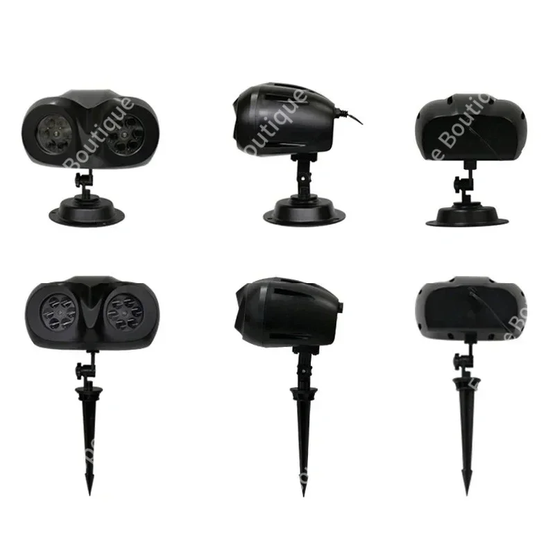 Proyector de copo de nieve LED de doble tubo, luces de proyección navideña, lámpara impermeable para exteriores, foco de nieve para fiesta navideña de Navidad