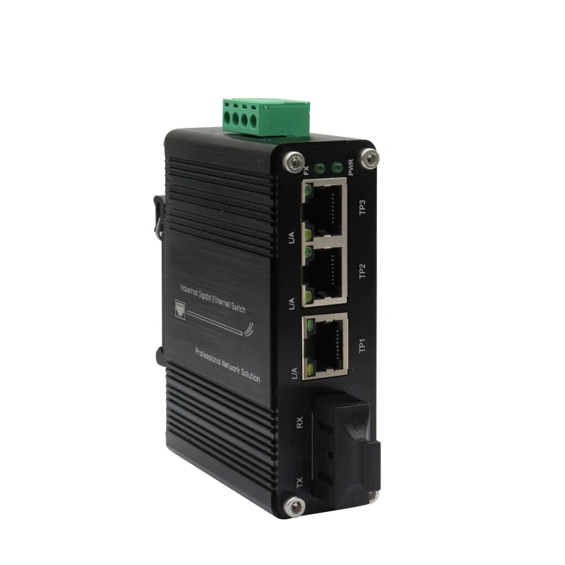 

Mini Industrial 3-Port 10/100/1000T + 1-Port 1000X SC Gigabit Ethernet Switch Ftth IMC103G Series optic fiber Network Switch