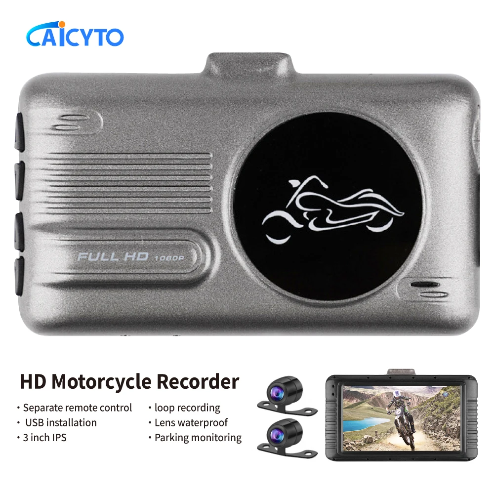 

3Inch HD Motorcycle Driving Recorder Dual Lens DVR Wide Angle Camera Driving Recorder Waterproof Super Night Vision Car Dash Cam