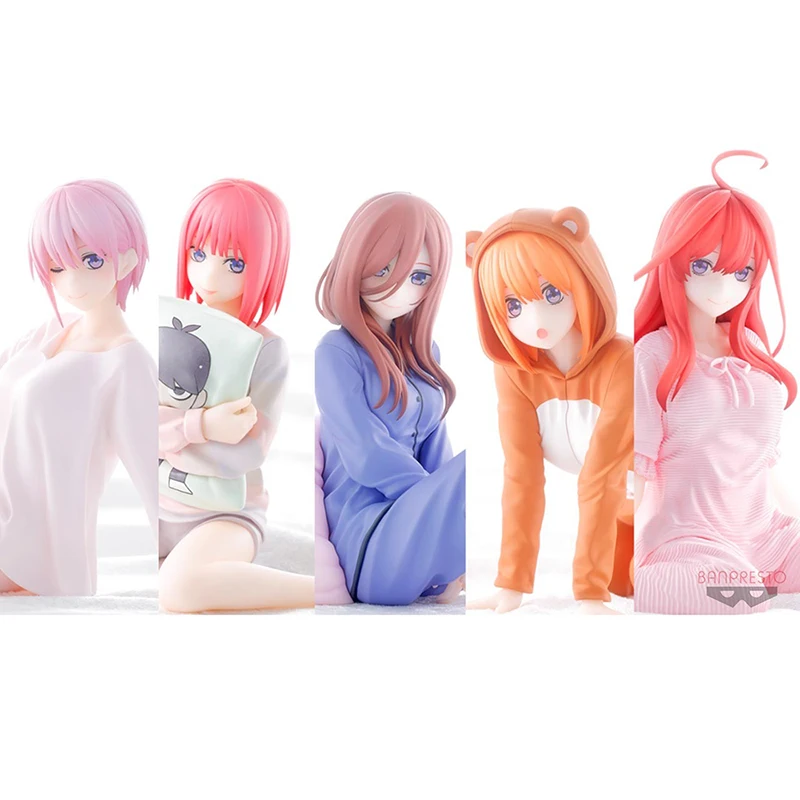 Original Banpresto Gotoubun no Hanayome Nakano Ichika Nino Miku Yotsuba Itsuki Sleepwear PVC Action Figure Model Doll Toy