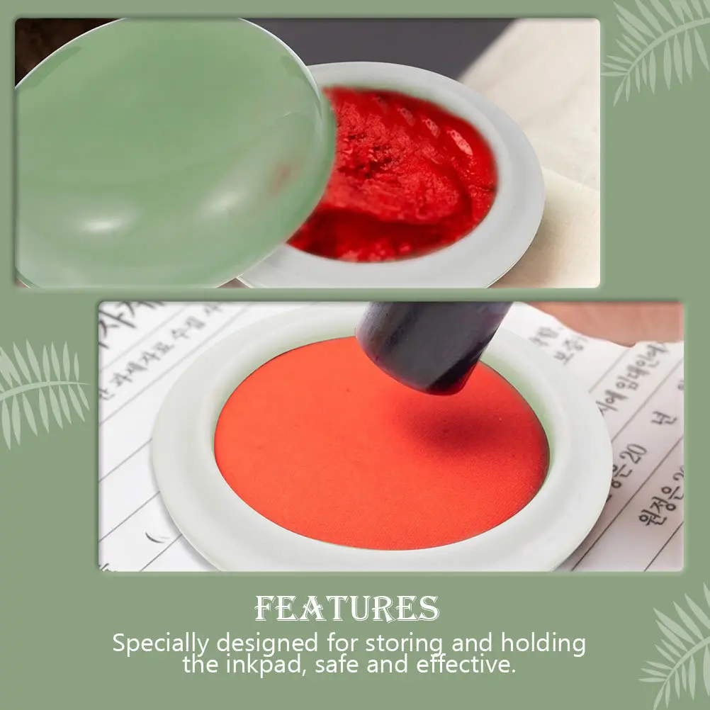 

Professional Ceramic Inkpad Box Porcelain Calligraphy Accessory Paste Storage Container Ceramic Inkpad Box