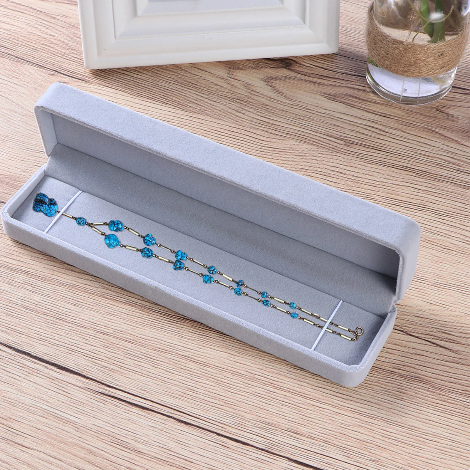 

Premium Metal Jewelry Storage Organizer Box Rectangular Design for Necklace Bracelet Watch Earrings Pendant Brooch Hair Clip
