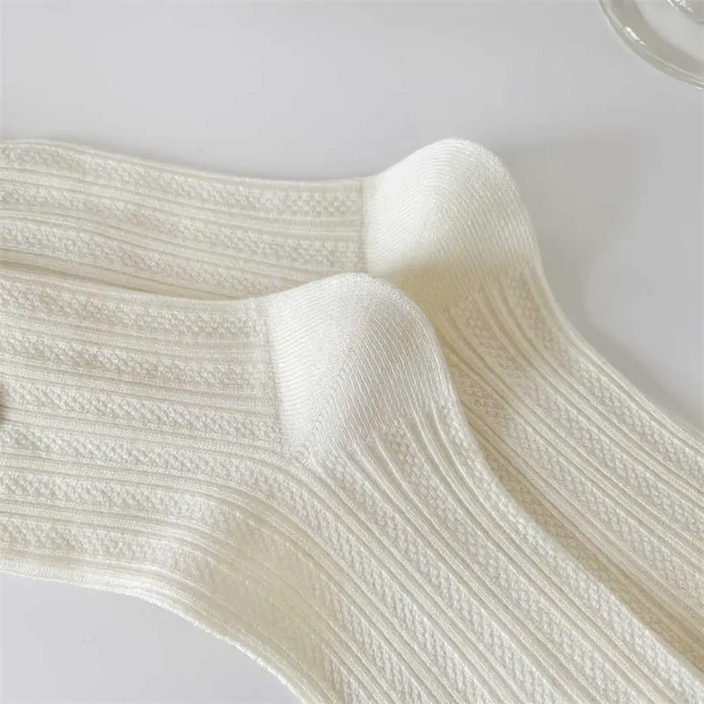 Winter Comfortable Frilly Trendy Cute Thick Ruffle Women Camellia Socks Cotton Hosiery Korean Style Socks Middle Tube