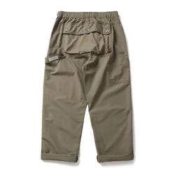 Men Top Quality Pure Cotton Loose Casual Japanese Streetwear Fashion Wide Leg Track Cargo Pants Cityboy Baggy Harem Trouser