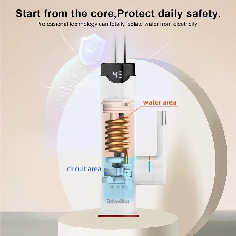 เครื่องทําน้ําอุ่นไหลก๊อกน้ําห้องครัว 2 in 1 Tankless Water Heating Tap Mini เครื่องทําความร้อน เครื่องทําความร้อน Geyser