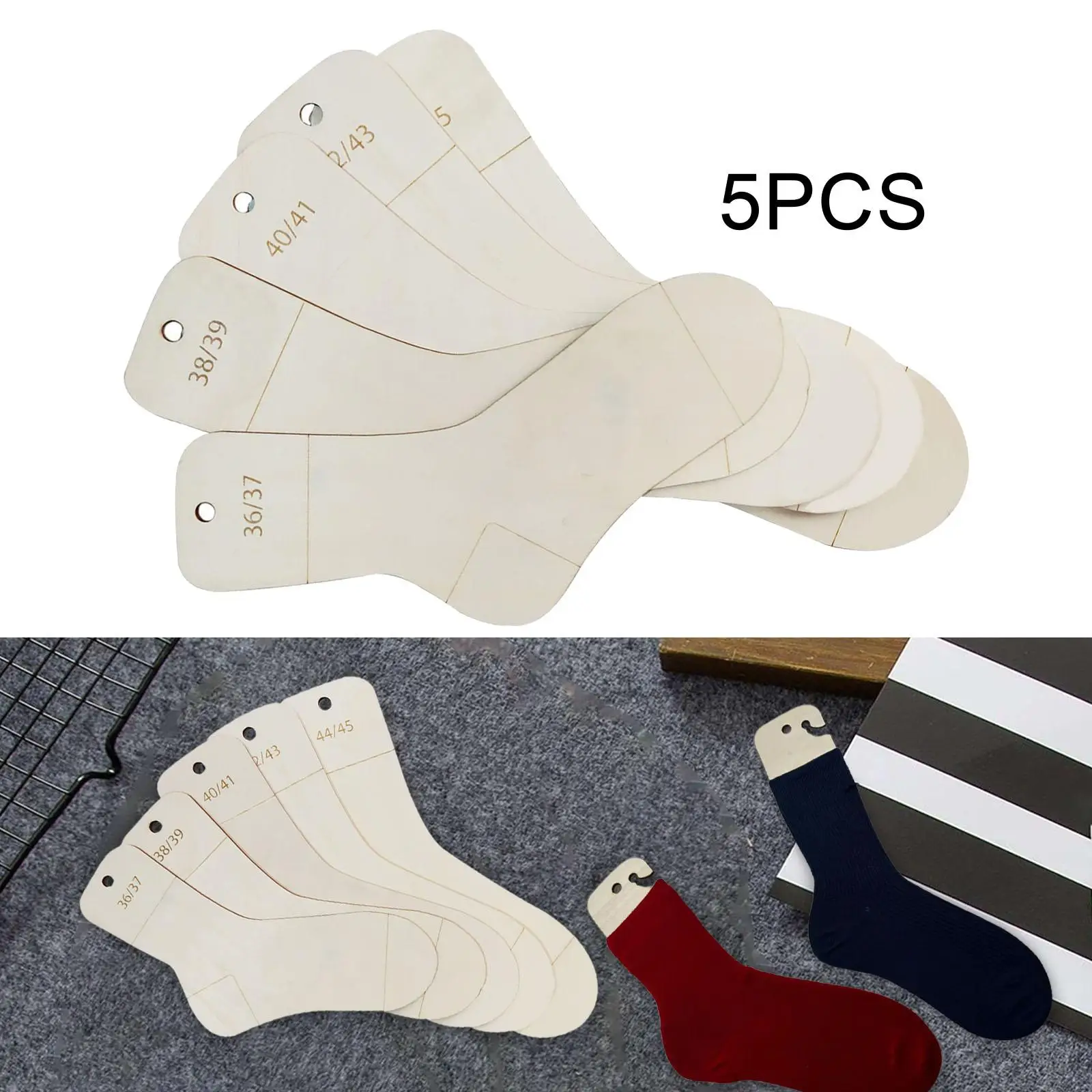 5x Sock Blockers Handmade Wooden Stocking Display Sock Knitting Tools for Adults Beginners Women Men Craft Lovers Birthday Gift