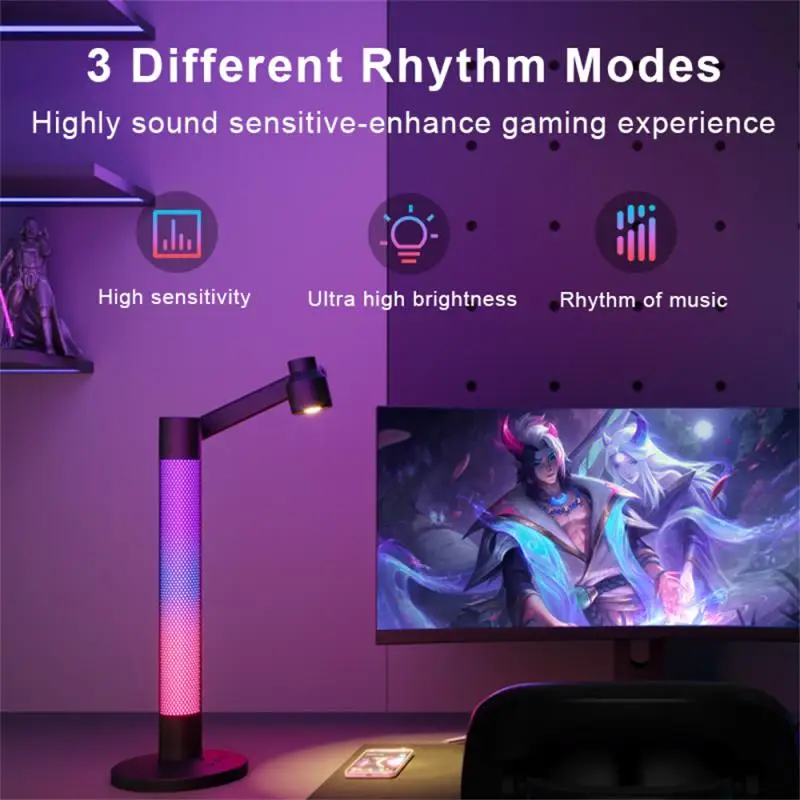 CORUI Tuya Smart WIFI Atmosphere Table Lamp Bedside LED Night Light Desktop Rotatable Reading Lamp With Infrared Remote Control