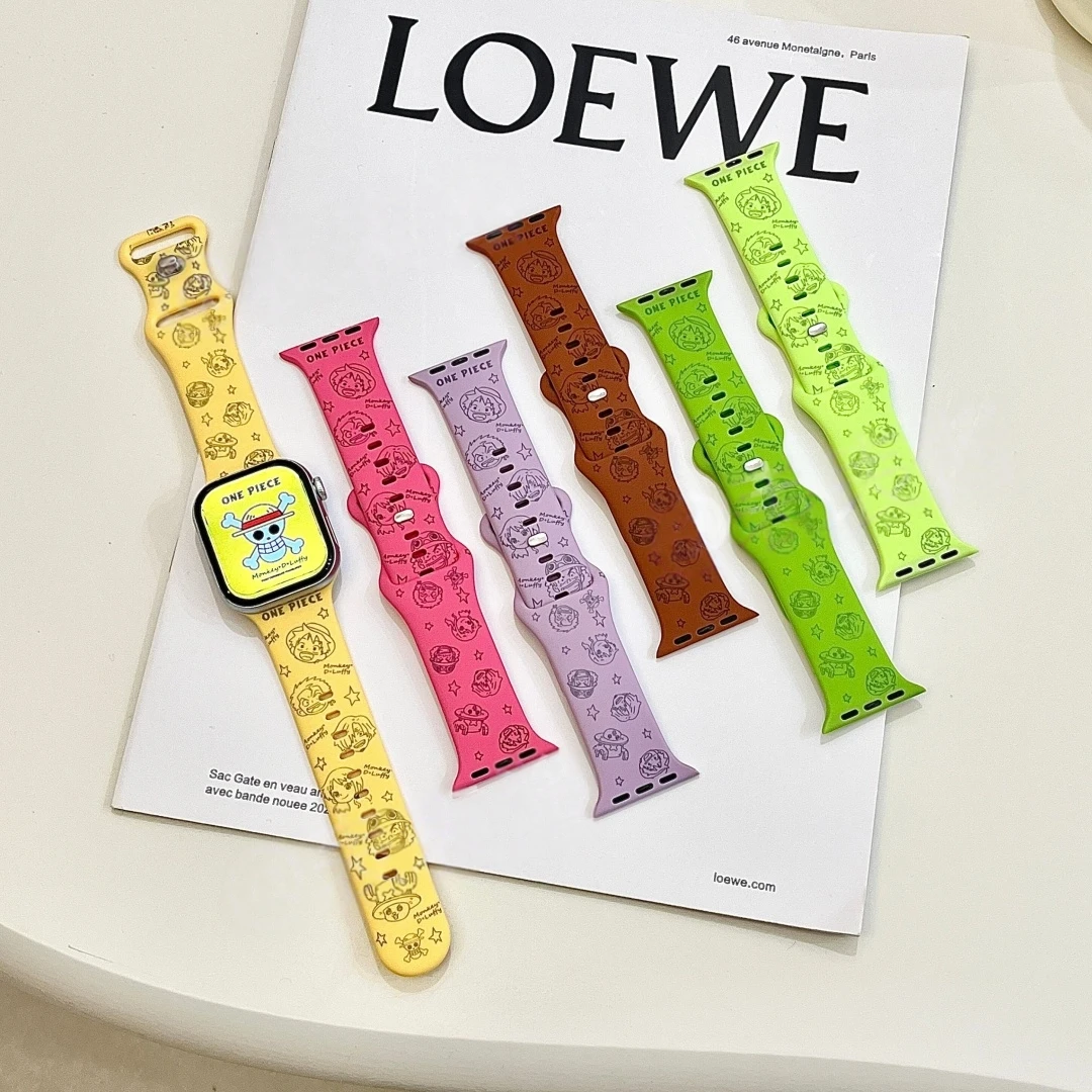 One Piece Luffy Zoro Apple Watch Band Compatible With iWatch38 40 41 42 44 45 46 49mm Silicone Sport Strap Gift for Anime Fans