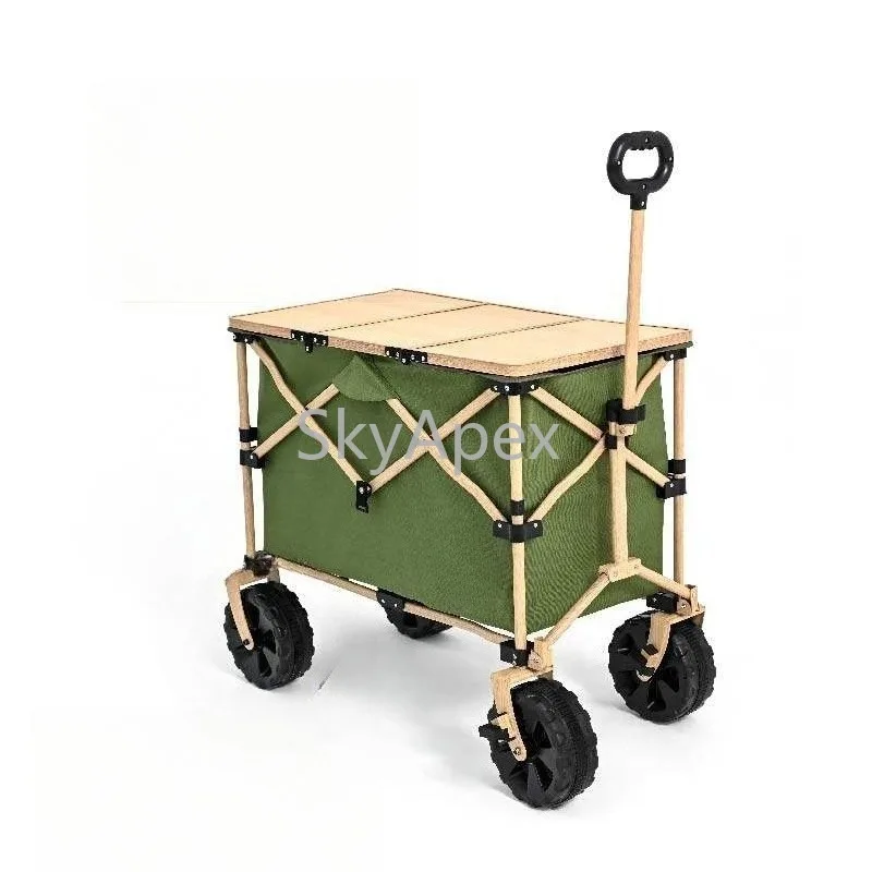 

Тележка для кемпинга из алюминиевого сплава, портативная складная тележка для пикника, сверхпрочная, для пляжа, походов и сада