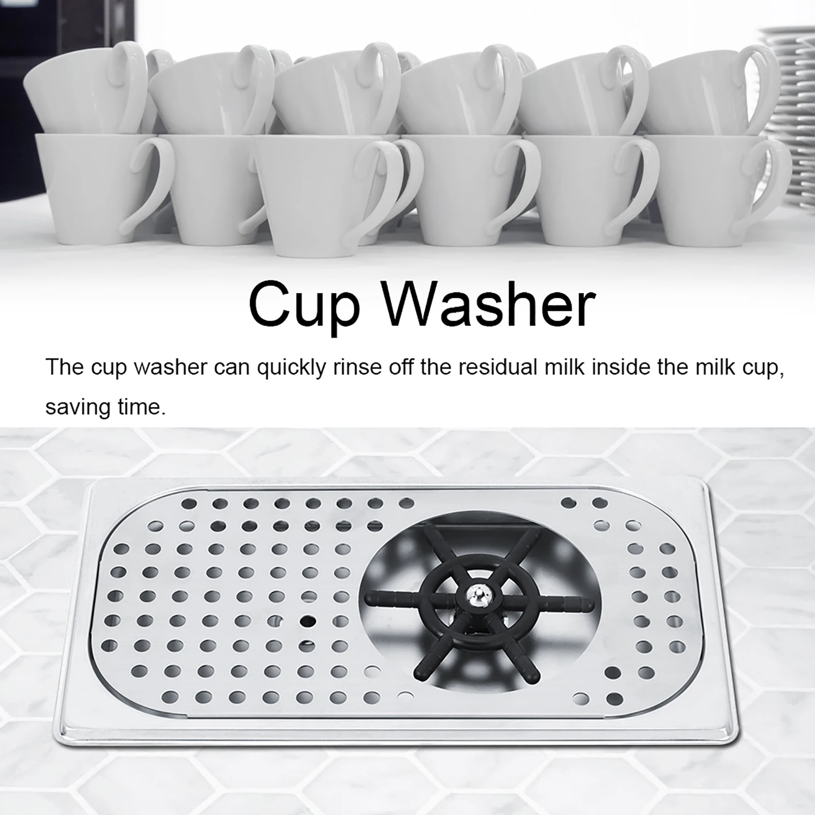 Cup Washer, 201 Stainless Steel Milk Tea Cup Washer: Quick Rinser for Glass & Cups, G1/2in Connector for Milk Tea Cups