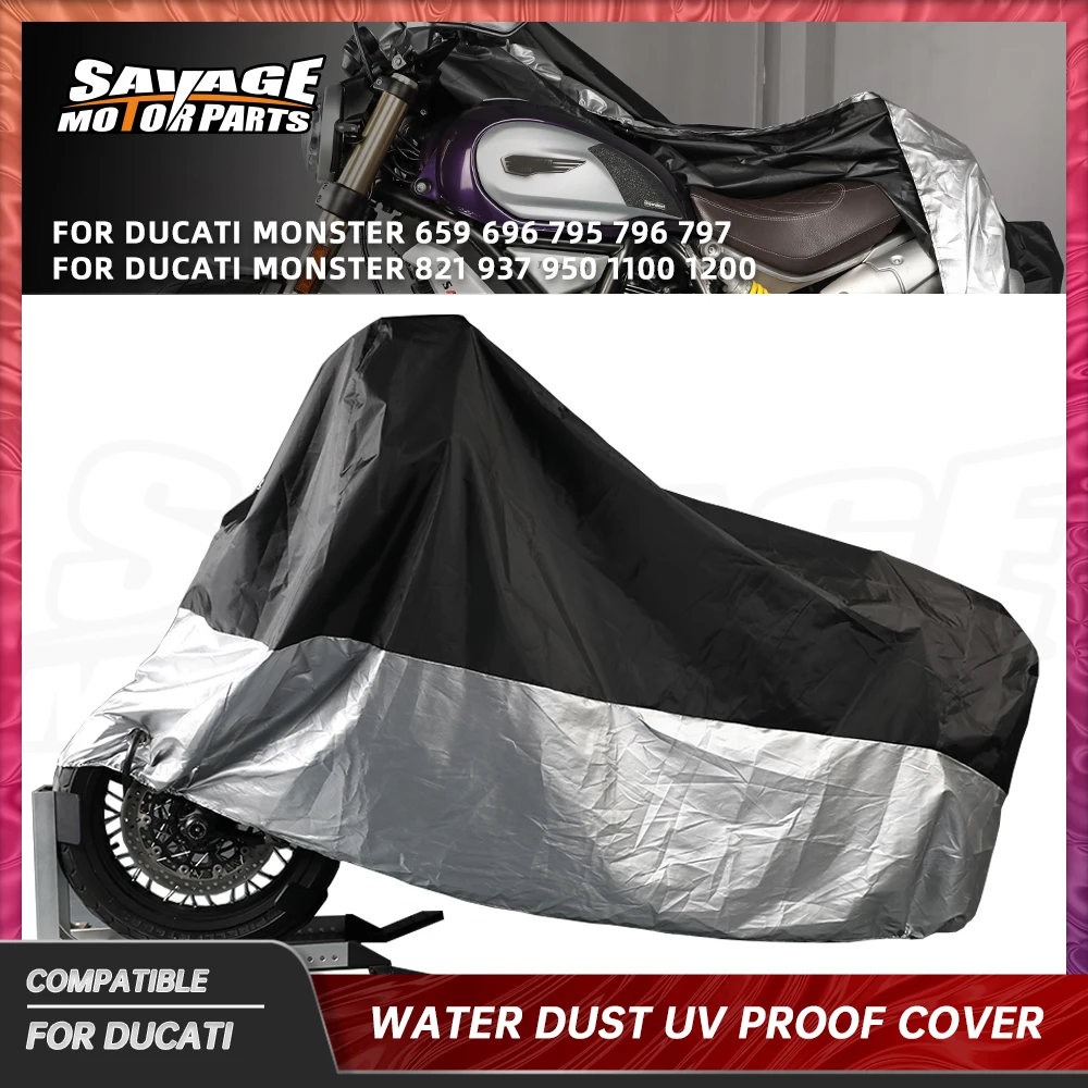 

For Ducati Monster 659 696 795 796 797 /Plus Motorcycle Cover Outdoor Indoor Waterproof Rain Dustproof Scooter UV Accessories