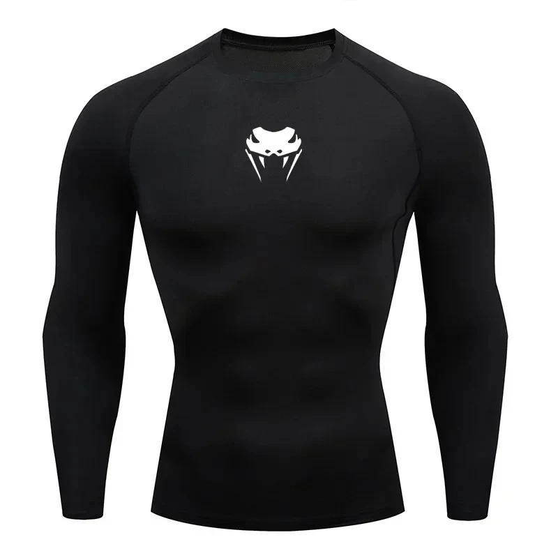 Men's O Neck Quick Dry Compression Tshirt Running Gym MMA Long Short Sleeve Sports Rashguard Athletic Top