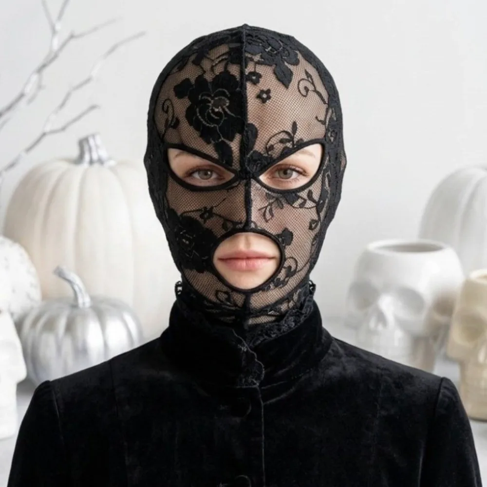 Vintage Halloween Head Cover Breathable Quick-dry Unisex Full Face Headgear Cosplay With Eye Mouth Openings