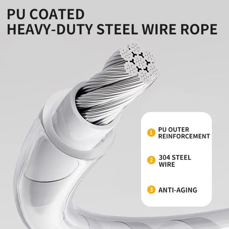 ABFU-Heavy Duty Steel Wire Coiled Rope Wristband Tether For Small To Medium Dogs Hands Free Wrist Dog Leash Flexible Stretchy De
