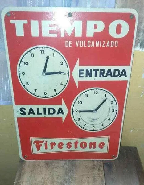 Vintage Mexican Original Firestone Tire Vulcanized Time Old  Metal Tin Signs Garage Pub Bar Home Wall Plaques