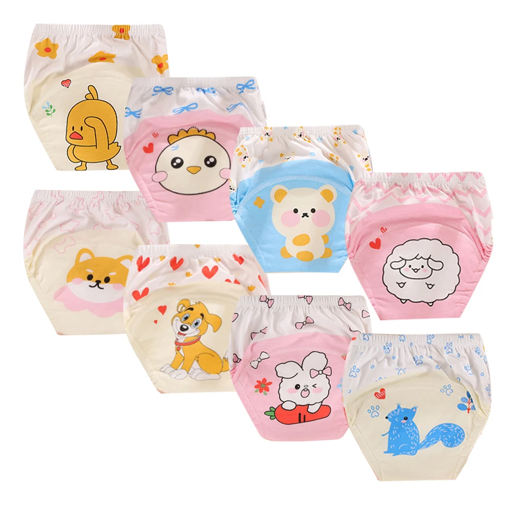 5/8Pcs Reusable Ecological Cloth Diapers for Children, Potty Training Pants, Washable Learning Panties, Nappy Changing, Toddler