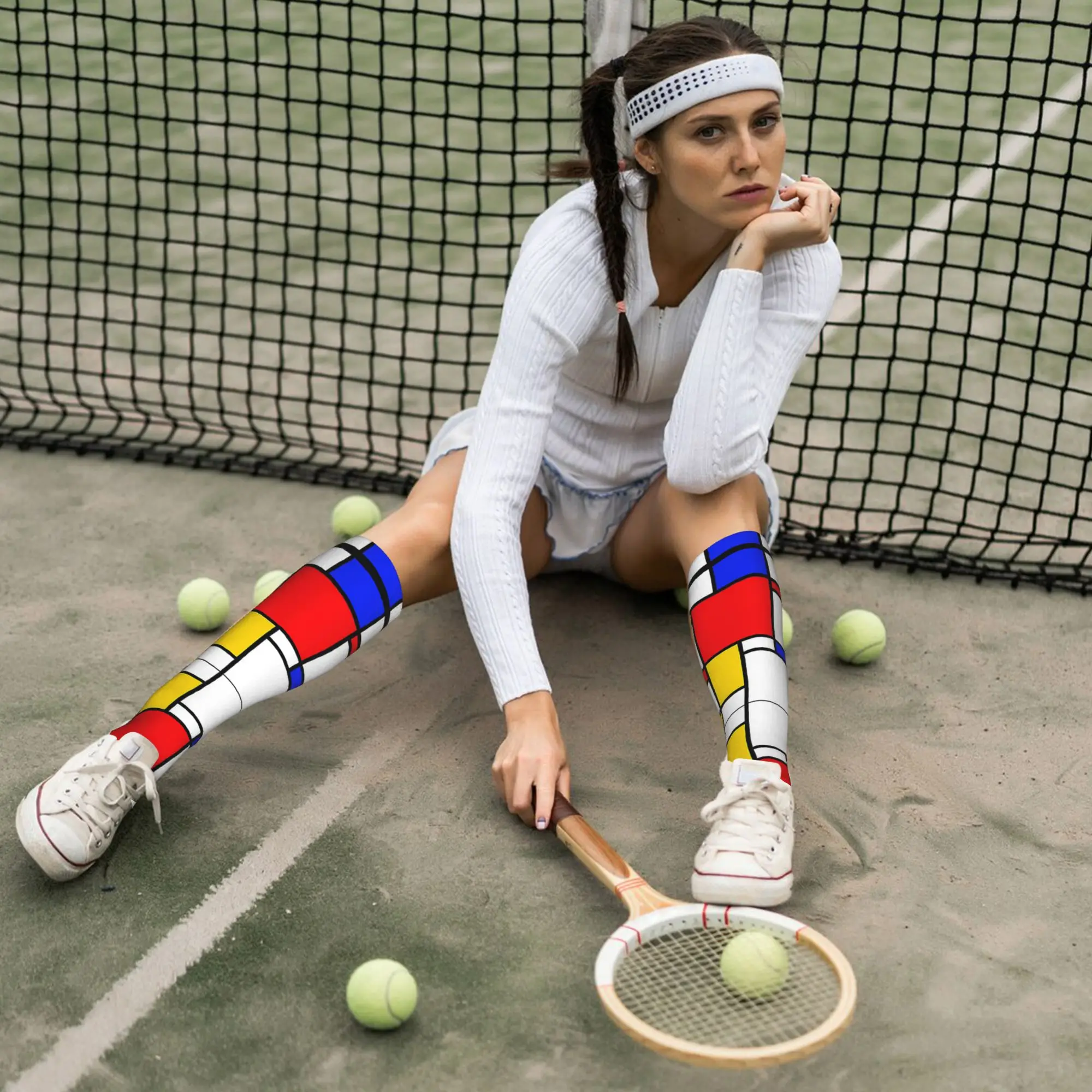 جميع المواسم طاقم جوارب موندريان الجوارب Harajuku موضة الهيب هوب الجوارب الطويلة اكسسوارات للرجال النساء هدايا عيد الميلاد