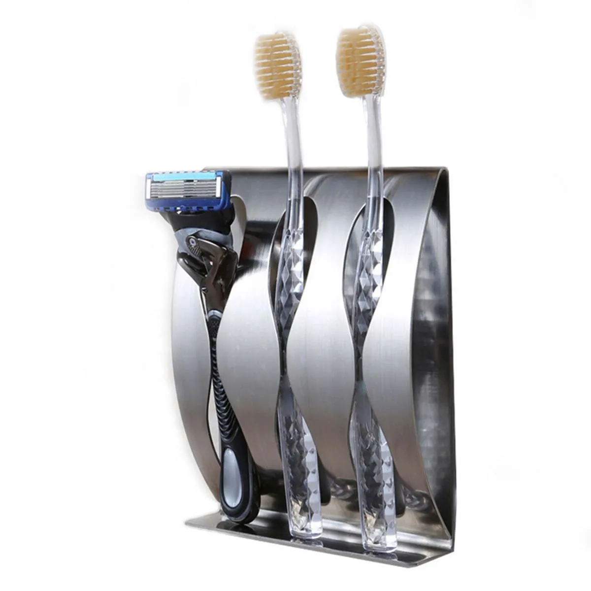 

Toothbrush Rack Holder Lightweight Wall Mount Stainless Steel No Drilling Space Saving Bathroom Accessories Toothbrush Box St