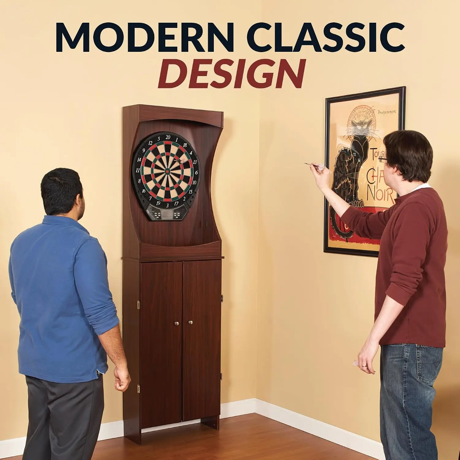 Outlaw Electronic Dart Board Cabinet Set - 81-in Electric Dart Board with Cabinet - Professional Dart Board with 6 Soft Tip image 13