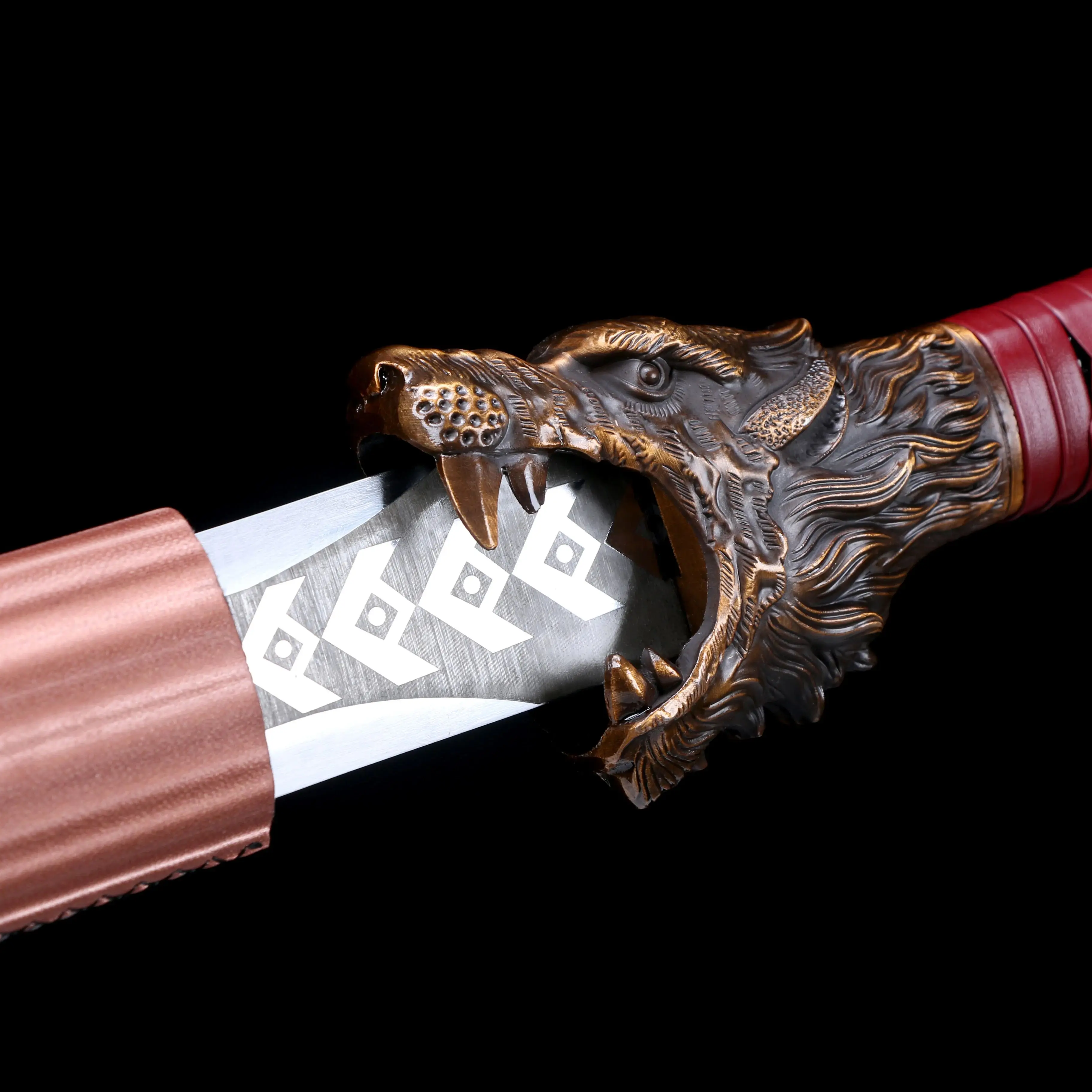 

120 cm Medieval full tang Blazing Wolf King Sword High Performance Manganese Steel Knight Samurai Sword Battle preparation katan
